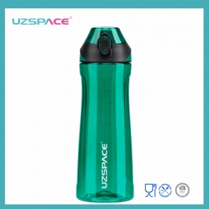 750 մլ UZSPACE BPA անվճար սպորտային ջրի շիշ բռնակով պլաստիկ