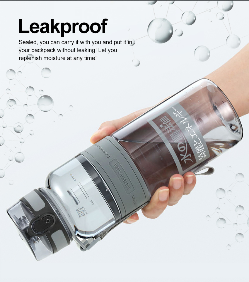 UZSPACE Premium ūdens pudele pret kritienu, necaurlaidīga un bez BPA (5) (13)