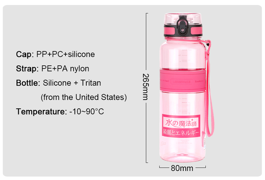 Sticla de apă premium anti-cădere, etanșă și fără BPA UZSPACE(3)