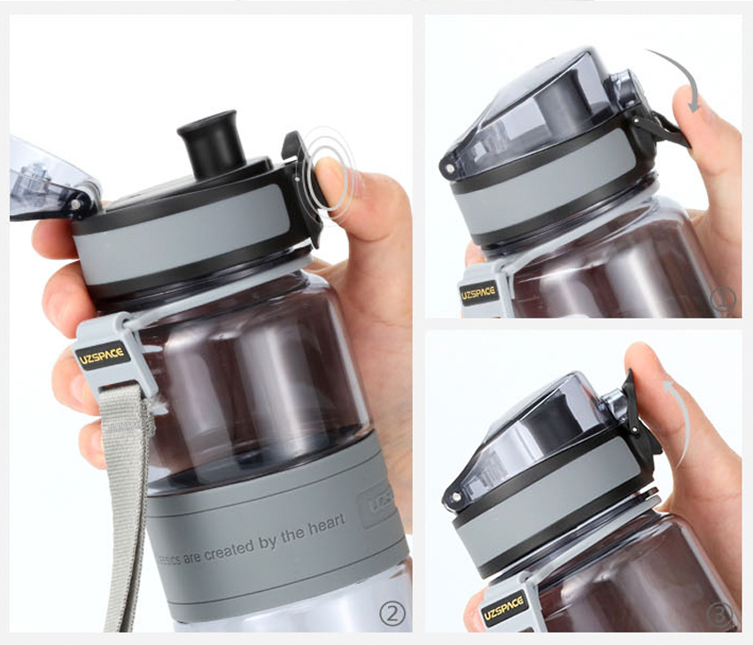 UZSPACE Premium ūdens pudele pret kritienu, necaurlaidīga un bez BPA (10)
