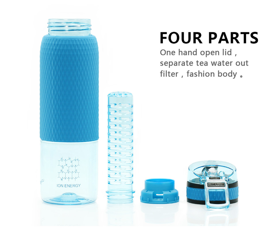 400ml UZSPACE Tritan BPA Free Sport Plastic Fruit Infuser Water Bottle(4)