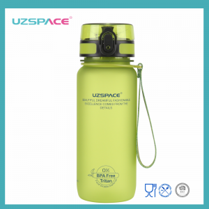650 մլ UZSPACE Tritan BPA անվճար արտահոսող պլաստիկ ջրի շշեր հատուկ լոգոյով