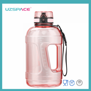 2,3 L UZSPACE Tritan Material Pol galone Plastična steklenica za vodo Motivacijska steklenica za vodo s slamico