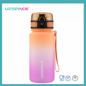 UZSPACE 350ml मोटिभेसनल टाइमर BPA फ्री लीकप्रूफ पानीको बोतल टाइम मार्करको साथ
