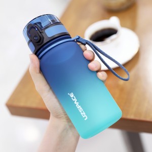 UZSPACE 350ml Motivational Timer BPA Free Leakproof Water Bottle With Time Marker
