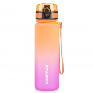 UZSPACE 500ML Iskedyul sa Motivational Gradient Water Bottle With Time Marker