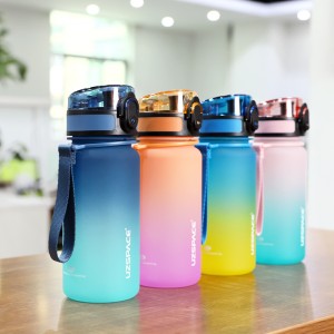 UZSPACE 350 ml motiverende timer BPA-fri lekkasjesikker vannflaske med tidsmarkør