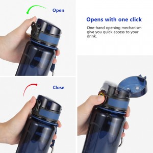 OEM Supply China 500ml 700ml Promotional Gift Drinking Bottle Plastic Sport Water Bottle nga adunay Strap