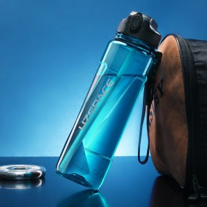 1500 мл UZSPACE Тритан херметична пластмасова бутилка за питейна вода без Bpa със сламка