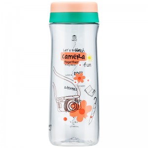 UZSPACE ថ្មី Tritan Women Reuseable BPA Free Drink Water Bottle with Pill Box and Storage Box