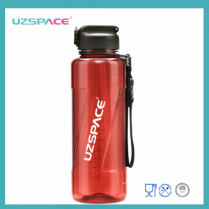 1500 ml UZSPACE Tritan nepralaidus plastikinis geriamojo vandens butelis be Bpa su šiaudeliais