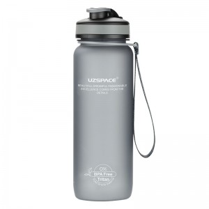 800 ml UZSPACE Tritan BPA Gratis drickande Estetisk Wellness Plastvattenflaskor med anpassad logotyp