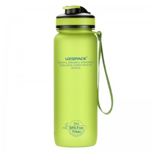 800мл UZSPACE Tritan BPA тегін ішуге арналған эстетикалық сауықтыру логотипі бар пластикалық су бөтелкелері