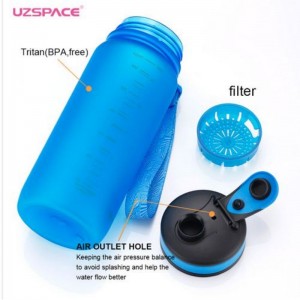 650მლ UZSPACE Tritan BPA უფასო სასმელი პლასტიკური წყლის ბოთლები საბითუმო