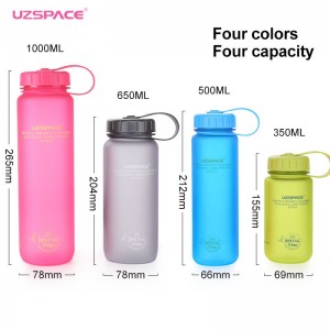 Botella de auga de plástico a proba de fugas UZSPACE Tritan de 500 ml