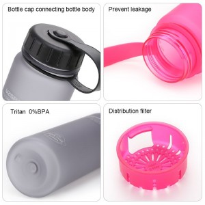 500 ml UZSPACE Непропусклива пластмасова бутилка за вода без тритан BPA