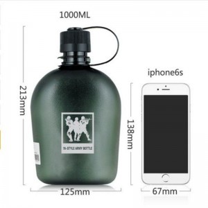 Botella de auga Tritan Army Canteen UZSPACE de 1 litro sen BPA