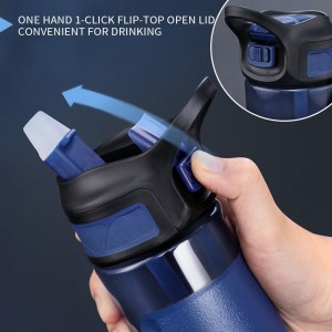 670ml UZSPACE BPA Free Leakproof Sports Travel Outdoor Bottiglie d'acqua in plastica trasparente cù paglia