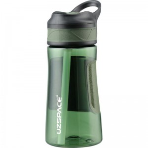 Bottiglia d'acqua UZSPACE da 460 ml in plastica senza BPA con cannuccia per lo sport