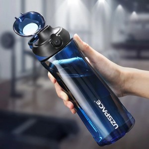 750ml UZSPACE BPA liberan el plástico de la botella de agua del deporte con la manija