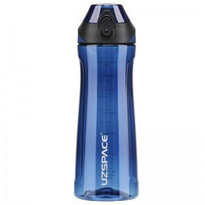 ह्यान्डलको साथ 750ml UZSPACE BPA नि: शुल्क खेलकुद पानीको बोतल प्लास्टिक