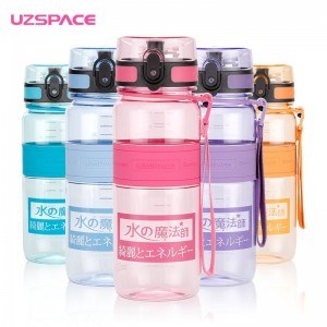 650 мл UZSPACE Најпродавано тритан ко-полиестер БПА, пластично шише за вода, проѕирно и пропустливо