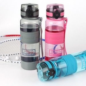 Botella de agua de plástico transparente a prueba de fugas sin BPA UZSPACE de 440 ml.