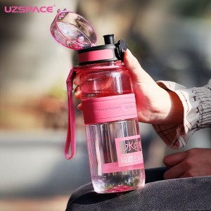 650ml UZSPACE Bestselling Tritan Co-polyester BPA Dawb Leakproof Clear Tumbler Yas Dej Lub raj mis