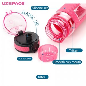 5044 UZSAPCE 520ml Tritan BPA Gratis Botol Air Minum Plastik Infuser