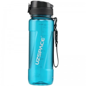 800 ml UZSPACE Tritan BPA bez noplūdēm pielāgotas plastmasas ūdens pudeles logotips