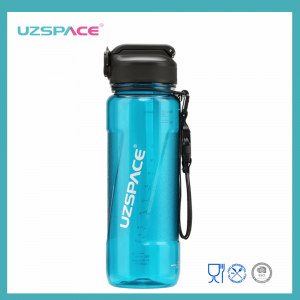 800ml UZSPACE Tritan BPA Free Leakproof Clear Water Flixkun tal-plastik bit-tiben