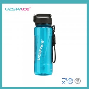800 мл UZSPACE Tritan BPA озод шишаи оби тозаи пластикӣ бо пахол