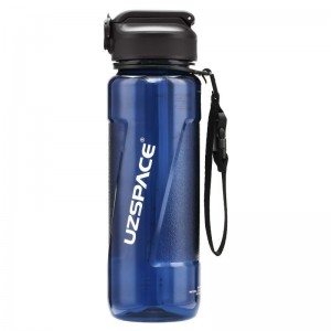 800мл UZSPACE Tritan BPA тегін ағызбайтын мөлдір су бөтелкесі, сабан бар пластик