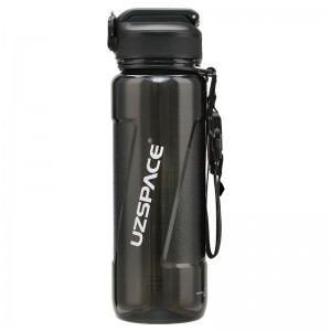 800 میلی لیتر UZSPACE Tritan BPA بدون نشتی بطری آب شفاف پلاستیکی با نی