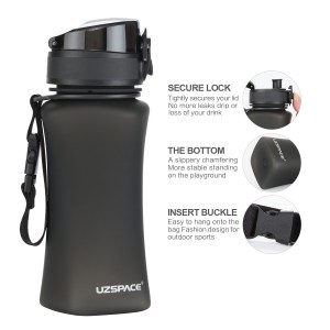 Bottiglie d'acqua sportive UZSPACE Tritan senza BPA da 350 ml con logo personalizzato in plastica