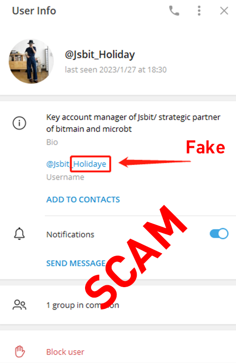 fake scam telegarm id
