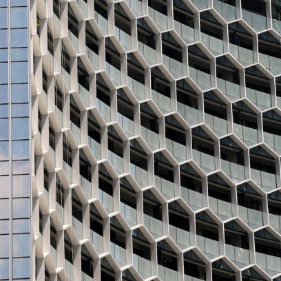 honeycomb architecture in a Singapore skyscraper. Office building