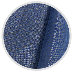 Blue aramid carbon hexagon fabric