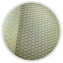 Yellow aramid carbon hexagon fabric