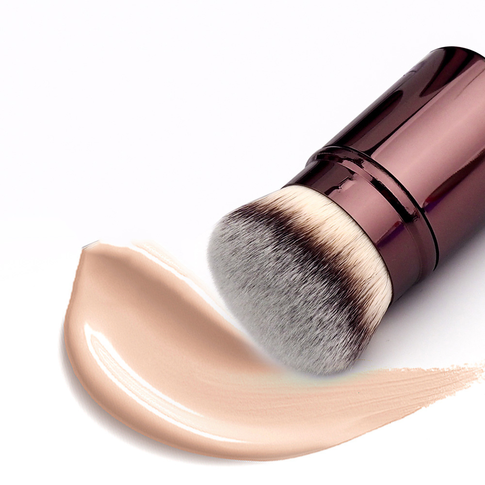 New Custom Retractable Airbrush Kabuki Brush Premium Vegan Foundation Brush for Liquid Cream Powder Face Makeup