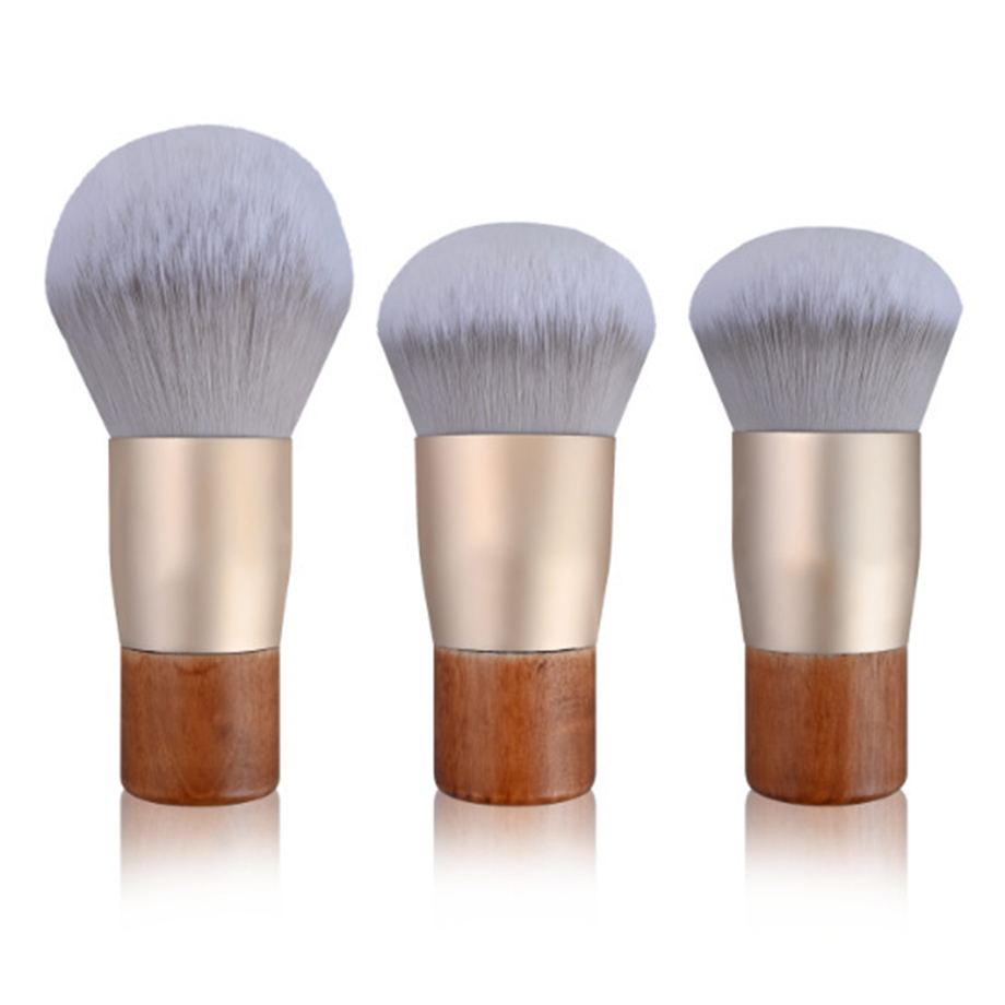 YRSOOPRISA Customise High Quality Wooden Handle Kabuki Brush Single Synthetic Hair Makeup Brushes 