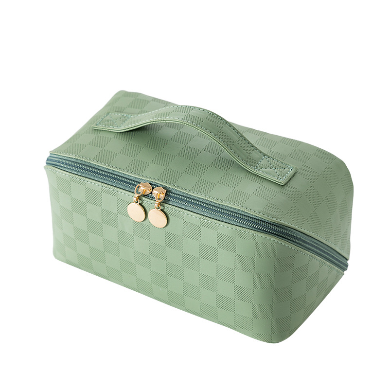 New Design Custom PU Leather Makeup Organizer Beauty Bag Portable Travel Waterproof Toiletry Skincare Cosmetic Bags