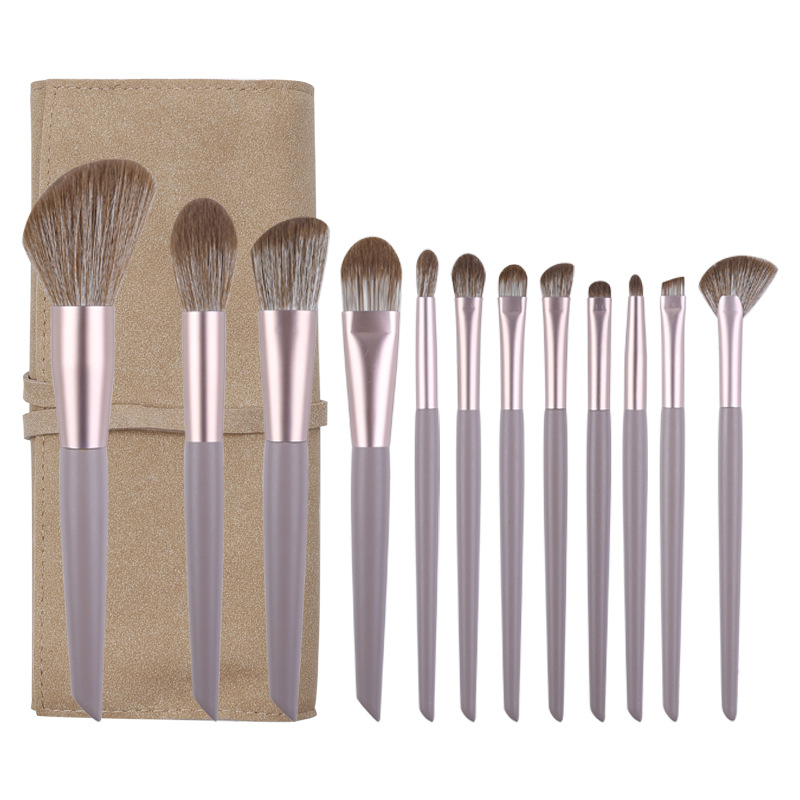 Custom Premium Cosmetic Makeup Brush Set 12PCS Vegan Hair Powder Blending Eye Shader Beauty tools