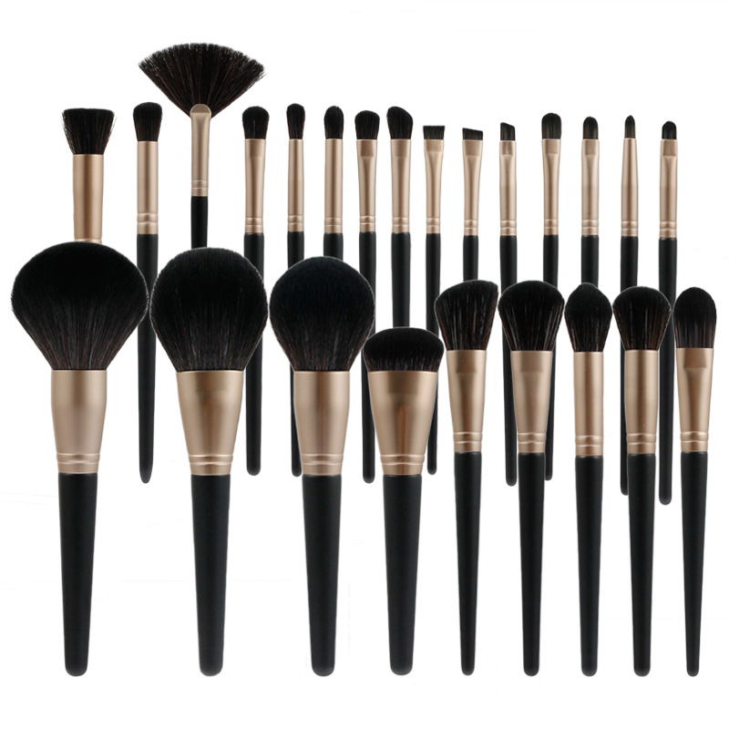 OEM Premium Black Makeup Brush Set 24Pcs Professional Synthetic Hair Makeup Artist Brushes