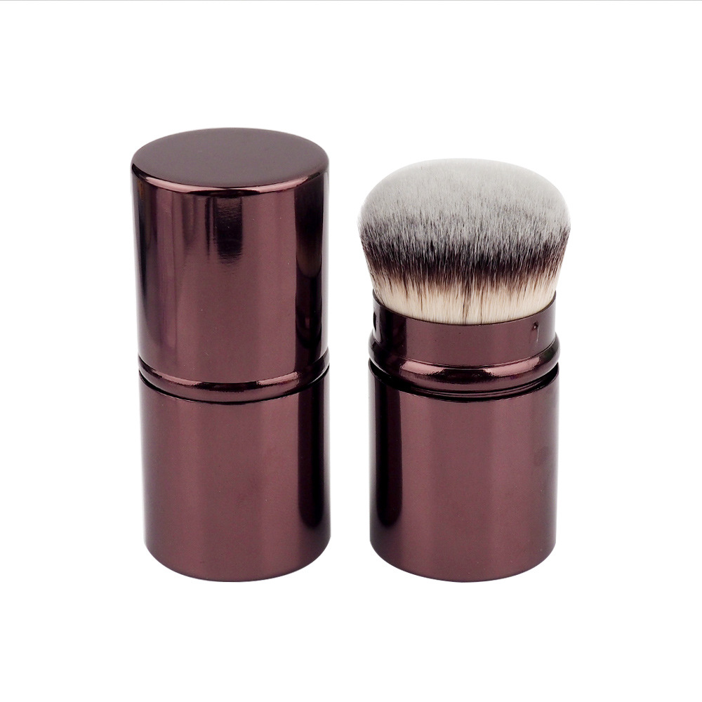 New Custom Retractable Airbrush Kabuki Brush Premium Vegan Foundation Brush for Liquid Cream Powder Face Makeup