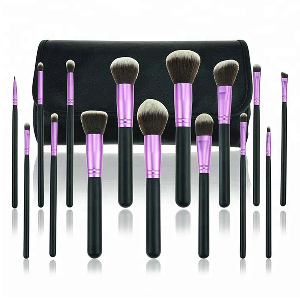 Factory Customize Premium Makeup Brush Set 15PCS Pro Facial Eye Beauty Tools with Makeup Bag