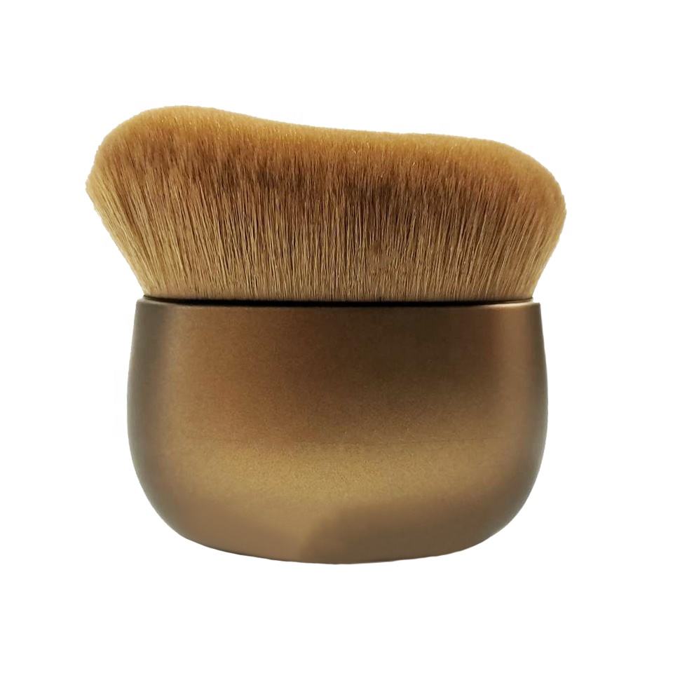 Պատվերով Golden Kabuki Makeup Brush Flat Head Blending Foundation Body Brush Tanning Tool