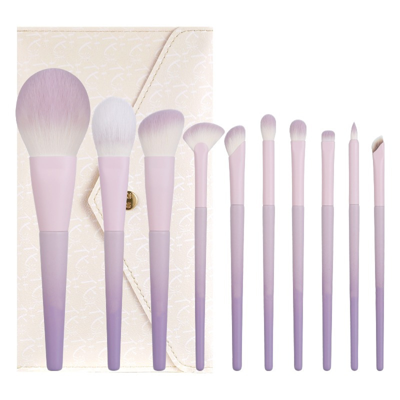 ແປງແຕ່ງຫນ້າຄຸນນະພາບໃຫມ່ 10Pcs Purple Gradient Foundation Blush Eyeshadow Brush Tools