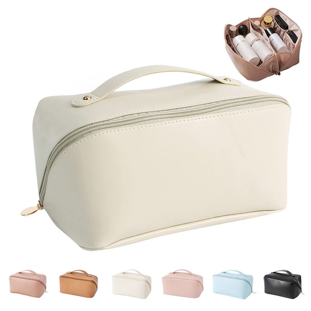 Simple Fashion Large Capacity Travel Cosmetic Bag Portale PU Leather Makeup Storage Travel Toiletry Bag