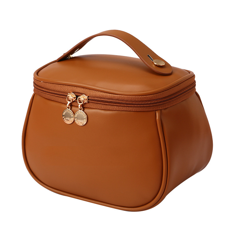 New Luxury Large Capacity Travel Cosmetic Bag Handbag PU Leather Waterproof Brushes Cosmetics Makeup Storage Bag